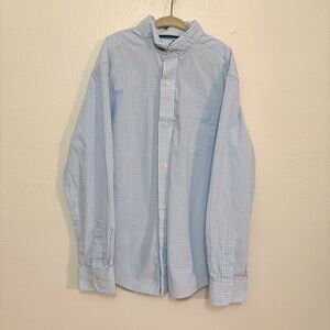 Cat & Jack Men's Blue Gingham Button Down Shirt